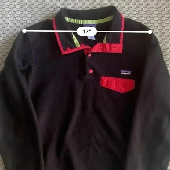 Patagonia Synchilla® Snap-T® Fleece Pullover - Black and Red - Size M - Picture 12 of 13
